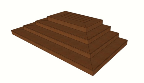Уличная лестница Ecodecking Техно с 4 ступенями с 3 сторон
